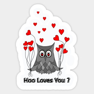 VALENTINES Day Owl Sticker